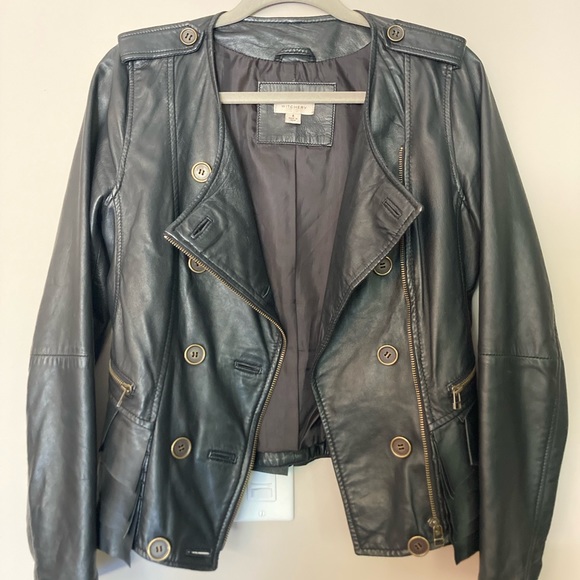 Witchery Women’s Black Leather Jacket/Blazer, AUS 8 (US Size 4) - Picture 2 of 9